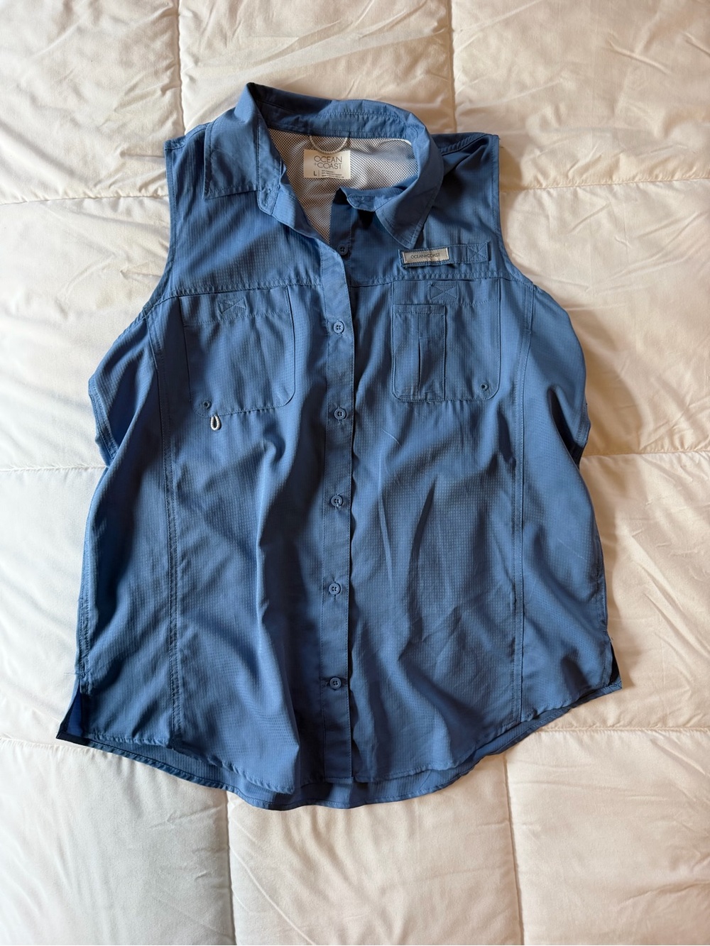 Ocean & coast Sleeveless Button-Up Fishing Shirt - Slate Blue